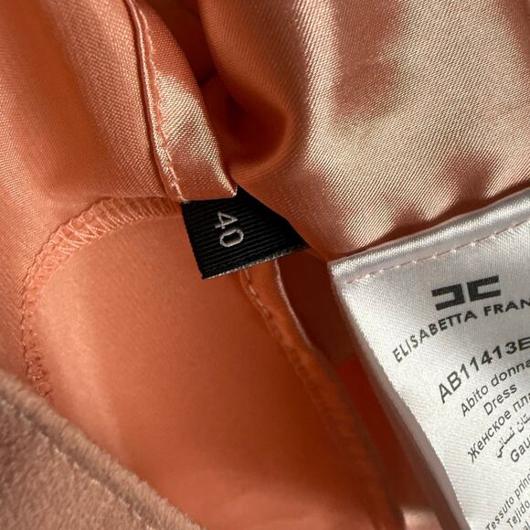 Elisabetta Franchi Blush Pink Sleeveless Frilly Bow Preppy Sheath Mini Dress 4 - Picture 14 of 16